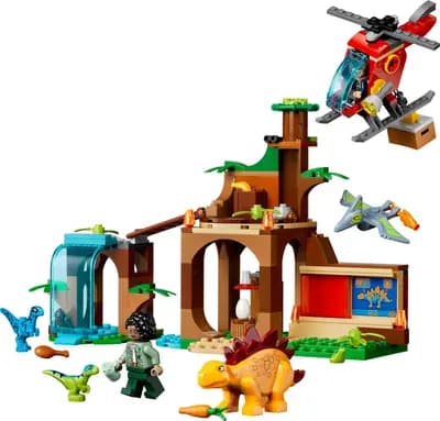LEGO 77981 Welociraptor, stegozaur i pteranodon – Centrum ratunkowe